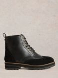 White Stuff Bene Suede and Leather Boots, Black