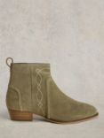 White Stuff Cedar Suede Ankle Boots, Khaki