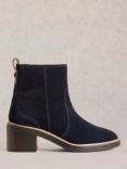 White Stuff Cleo Suede Stitch Ankle Boots, Dark Navy