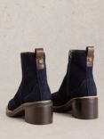 White Stuff Cleo Suede Stitch Ankle Boots, Dark Navy