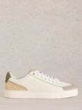 White Stuff Toni Leather Lace Up Trainers, White/Multi