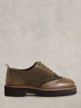 White Stuff Suede and Leather Chunky Brogues, Khaki