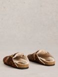 White Stuff Myrtle Leopard Print Suede Mules, Brown