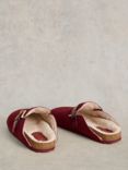 White Stuff Myrtle Suede Mule Slippers, Deep Red