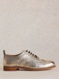 White Stuff Thistle Leather Lace Up Brogues, Pale Gold