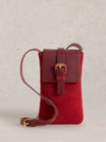 White Stuff Clara Suede Phone Bag, Red