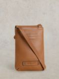 White Stuff Clemmy Leather Phone Bag, Tan/Multi