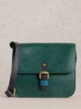 White Stuff Eve Leather Satchel Bag, Dark Green