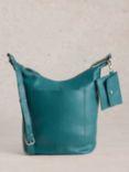 White Stuff Fern Crossbody Leather Bag, Mid Teal