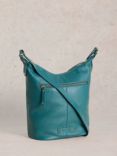 White Stuff Fern Crossbody Leather Bag, Mid Teal