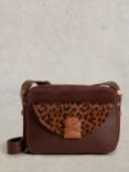 White Stuff Lola Crossbody Leather Bag, Brown/Multi