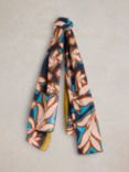 White Stuff Abstract Leaf Print Scarf, Navy/Multi