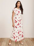 Mint Velvet Floral Midi Dress, Red/Multi