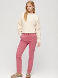 Superdry Mid Rise Chinos, Mauve Pink