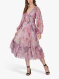 Lace & Beads Rachel Midi Dress, Pink/Multi