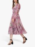 Lace & Beads Rachel Midi Dress, Pink/Multi