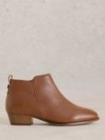 White Stuff Wide Fit Leather Ankle Boots, Mid Tan