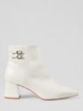 L.K.Bennett Missy Crinkle Patent Leather Ankle Boots, Cream