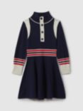 Reiss Kids' Vienne Flared Jumper Dress, Navy