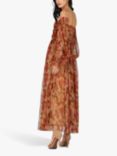 Lace & Beads Lana Tulle Floral Maxi Dress, Brown/Multi