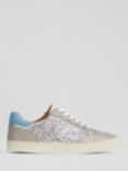 L.K.Bennett Glitter Trainers, White/Silver