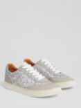 L.K.Bennett Glitter Trainers, White/Silver