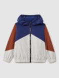 Reiss Kids' Bates Sporty Jacket, Stone/Blue/Tobacco