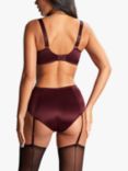 Panache Grace High Waist Suspender Briefs, Bordeaux Red