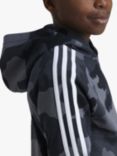 adidas Kids' Essentials Allover Camo Print Hoodie, Camo Black