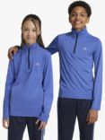 adidas Kids' Training AEROREADY Half Zip Top, Blue/Silver