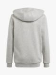 adidas Kids' Essentials 3-Stripes Fleece Full-Zip Hoodie, Grey/White