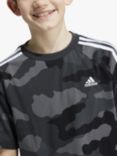 adidas Essentials Allover Print T-Shirt, Camo Black