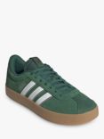 adidas VL Court 3.0 Suede Lace Up Trainers, Dark Green