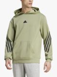 adidas Men's Future Icons 3 Stripes Hoodie, Tent Green