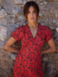 Ro&Zo Blurred Floral Dress, Red/Multi