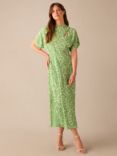 Ro&Zo Petite Ditsy Print Midi Dress, Green