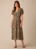 Ro&Zo Petite Leopard Print Midi Dress, Multi