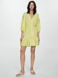 Mango Clavel Abstract Print Mini Dress, Bright Yellow