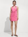 Mango Cosy Collar Mini Dress, Pink