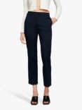 SISLEY Cotton Slim Fit Trousers, Navy