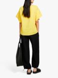 SISLEY Linen Boxy Fit T-Shirt, Yellow