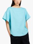SISLEY Linen Boxy Fit T-Shirt
