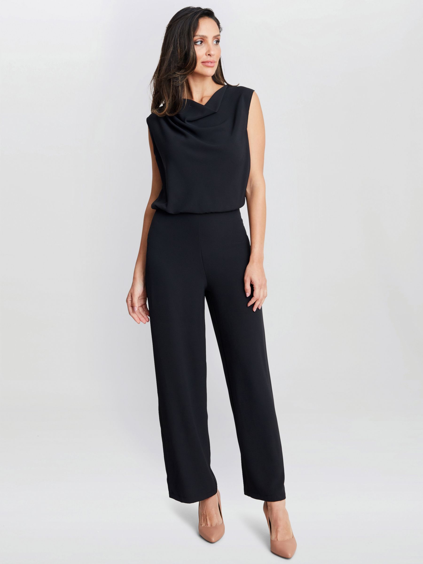 Gina Bacconi Anaya Crepe Jumpsuit, Black