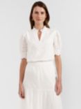 Hobbs Isabelle Broderie Top, White