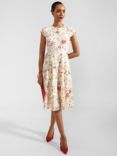 Hobbs Petite Tia Floral Dress, Cream/Multi