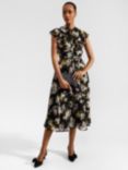 Hobbs Petite Erica Floral Dress, Black/Multi