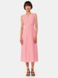 Whistles Abbie Zip Front Sleeveless Midi Dress, Pink