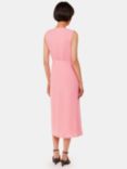 Whistles Abbie Zip Front Sleeveless Midi Dress, Pink