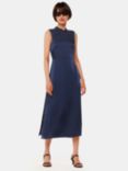 Whistles Aria Satin Midi Dres, Navy