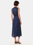 Whistles Aria Satin Midi Dres, Navy